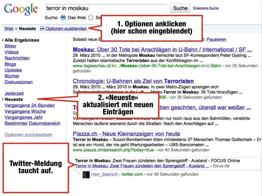 Google Echtzeitsuche Beispiel