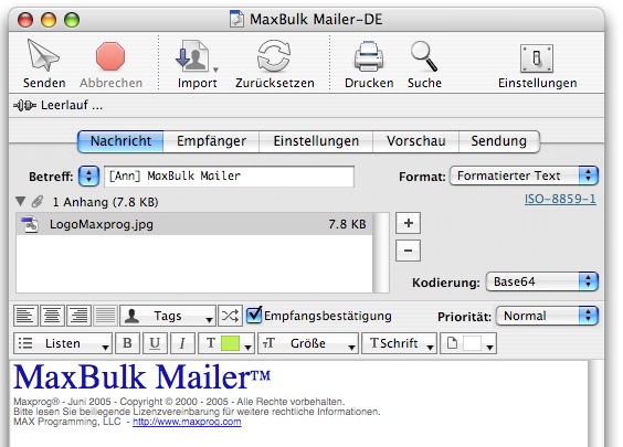 maxbulk mailer import excel