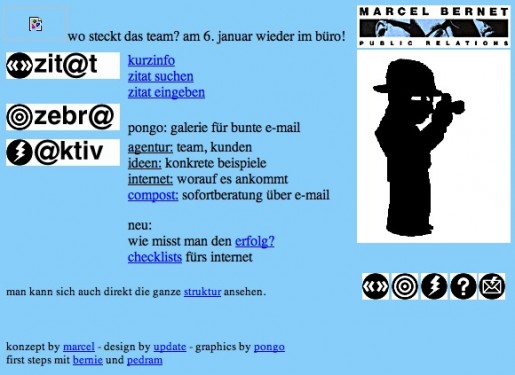 Screenshot der Webseite bernet.ch im Jahr 1996
