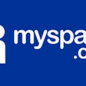 Logo myspace weisse Schrift auf blauem Hintergrund
