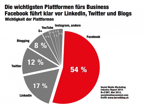 Grafik Social Media Marketing Report Plattformen B2B B2C uebersicht